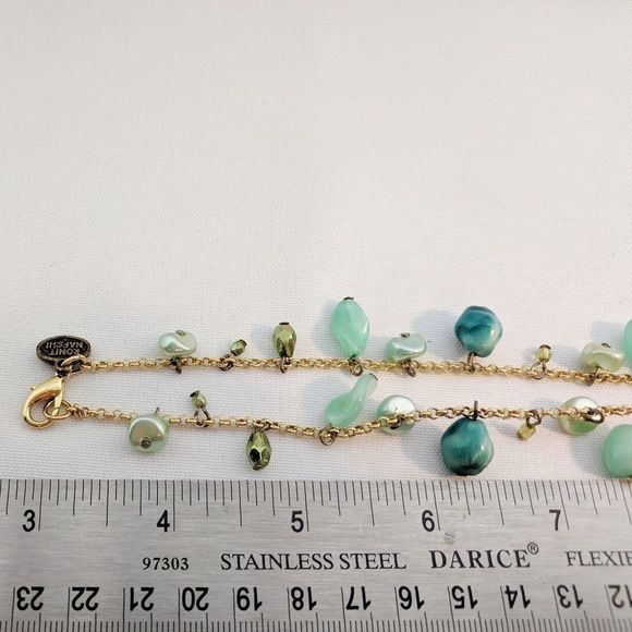 Ronit Nafshi Teal Glass Beaded Necklace Beachy! - Picture 4 of 8